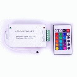 Купить RGB-контроллер Металлический IR инфракрасный (12А, 24 кнопок на пульте)