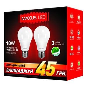 Купить Набор LED ламп 10W А60 Е27 220V (2 шт) (арт. 2-LED-145-01)