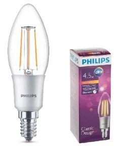 Купить Лампа светодиодная декоративная Philips LED Fila Dim E14 4.5-50W 2700K 230V B35 CL
