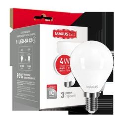 Купить LED лампа MAXUS G45 F 4W яркий свет 220V E14 (1-LED-5412)