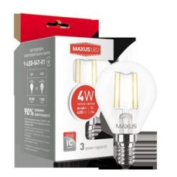 Купить LED лампа MAXUS G45 FM 4W теплый свет 220V E14 (1-LED-547-01)