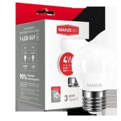 Купить LED лампа MAXUS G45 F 4W мягкий свет 220V E27 (1-LED-549)