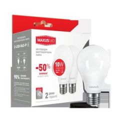 Купить Набор LED лампа MAXUS A60 10W яркий свет 220V E27 (по 2 шт.) (2-LED-562-P)