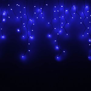 Купить Гирлянда внешняя DELUX Icicle 126LED 2x0.9м. 42flash синяя, белый провод