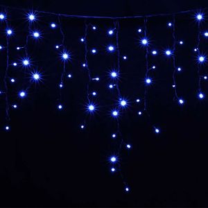 Купить Гирлянда внешняя DELUX Icicle 120LED 2x0.9м. синяя, черный провод