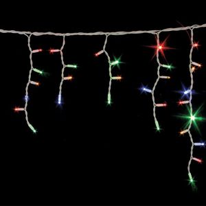 Купить Гирлянда внешняя DELUX Icicle 90LED 2x0.5м. разноцветная, черный провод